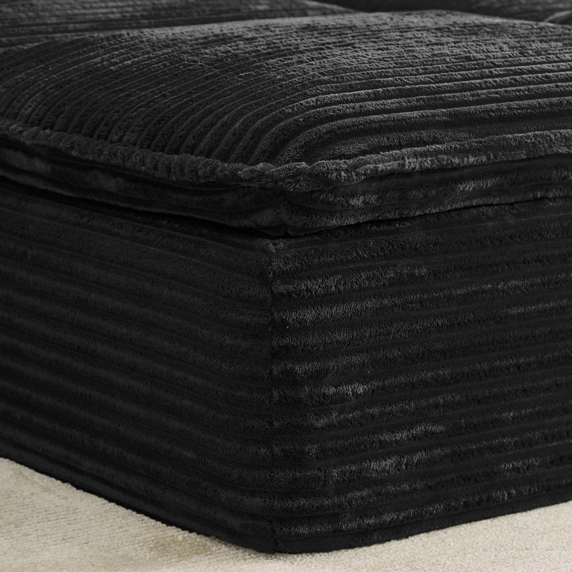 Miniyam 63" x 47" Oversized Chaise Lounge Chair Indoor with Thick-Cushioned Ottoman, Cloud-Like Comfort, No Assembly Required, Black