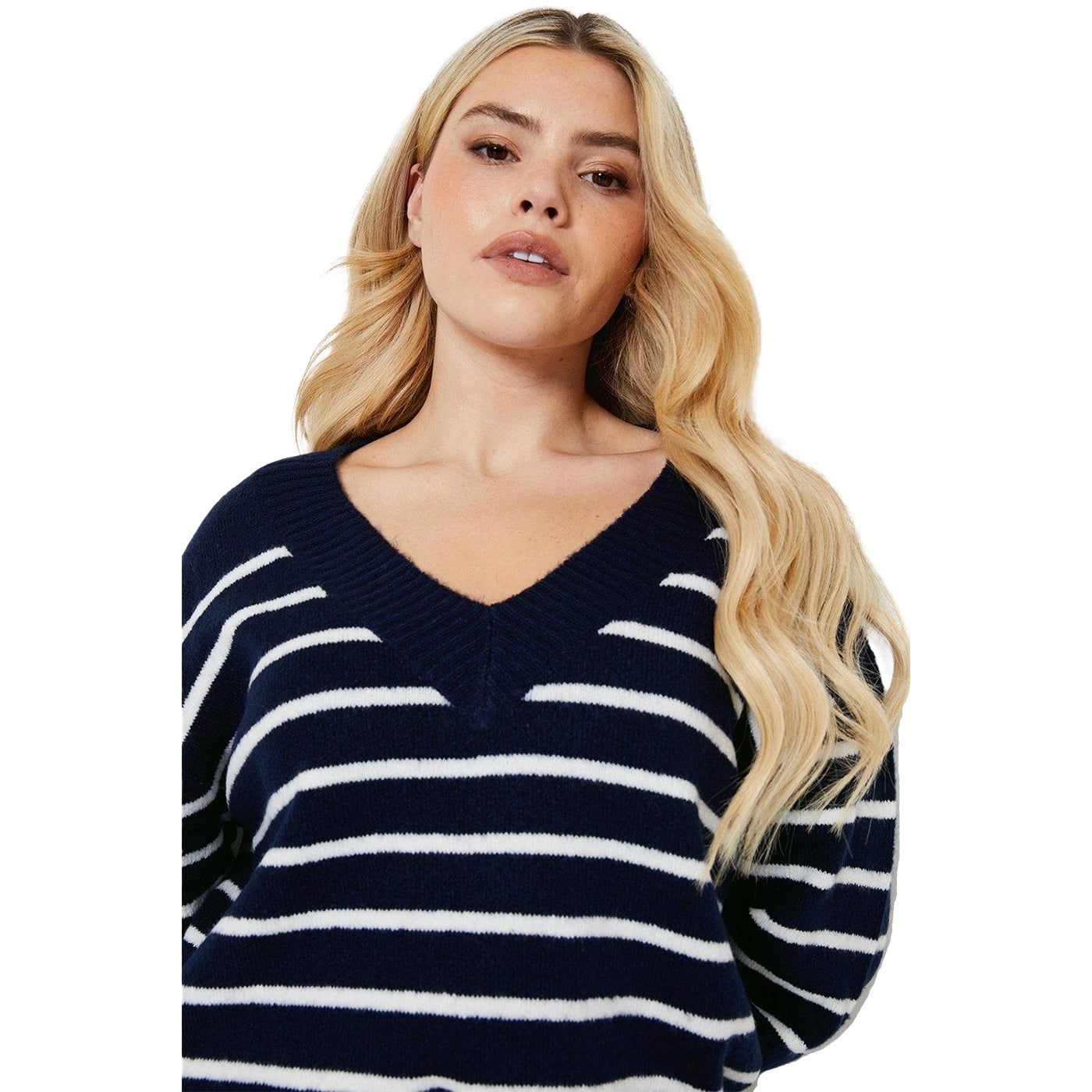 Dorothy Perkins Womens Stripe Knitted V Neck Jumper