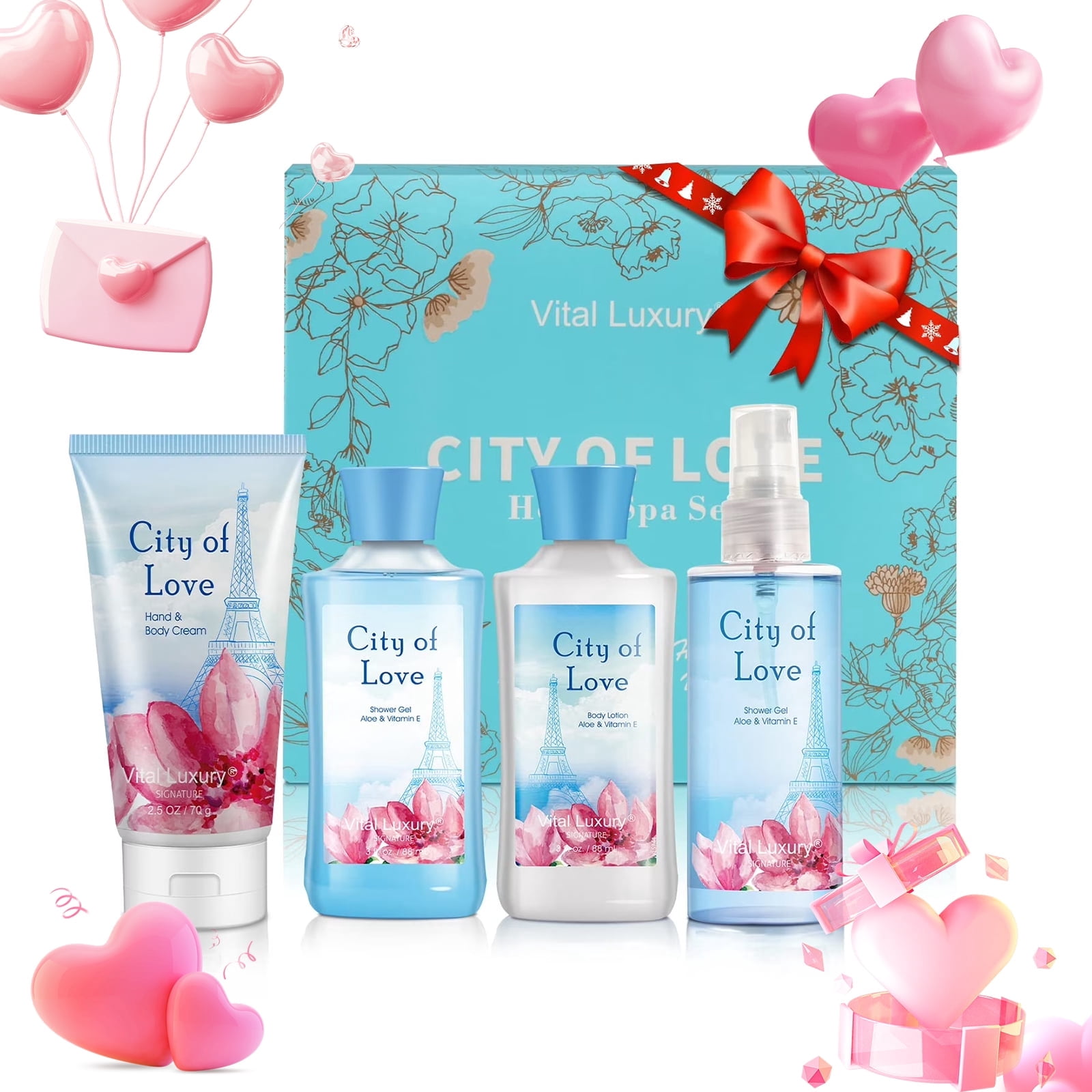 Vital Luxury, Bath & Body Care Travel Set, 3 fl oz, Unisex Gift