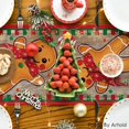thumbnail image 4 of Wood Gingerbread Candy Cane Christmas Table Runner, Seasonal Winter Kitchen Dining Table Decoration for Home Party Decor 13x72 Inch, 4 of 6