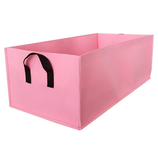 Nvzi Bolsas de cultivo rectangulares con asas para verduras, macetero de tela (60 x 30 x 20 cm, paquete de 3, rosa)