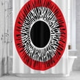 thumbnail image 2 of Circular Pattern Shower Curtain for Bathroom, Vintage Red Leopard Texture Waterproof Cloth Fabric Bathroom Accessories Set with 12 Rust Proof Plastic Hooks, 60"x72", 2 of 9