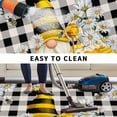 thumbnail image 5 of Daisy Floral Outdoor Rug for Patio/Deck/Porch, Non-Slip Large Area Rug 4 x 6 Ft, Bee Gnomes Flowers Black White Plaid Indoor Outdoor Rugs Washable Area Rugs, Reversible Camping Rug Carpet Runner, 5 of 8