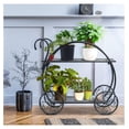 thumbnail image 2 of Metal Plant Stand, Two Tiered Garden Cart Shelf for Indoor Outdoor Home Garden Patio, Parisian Style Flower Pot Holder, Stable and Durable, 2 of 9