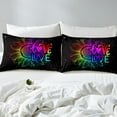 thumbnail image 5 of Love Bedding Women Rainbow Sunflower Decor Comforter Set, Watercolor Tie Dye King Bed Comforter Set Galaxy Stars Down Comforter Bedroom Decor, 1 Comforter 2 Pillowcases, 5 of 6