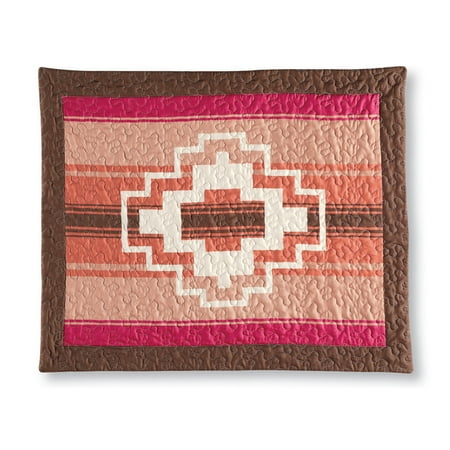 - Terracotta Running Horses Aztec Print Woven Pillow Sham - Southwest Décor For Bedroom