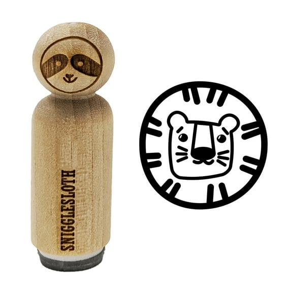Lion Face Doodle Rubber Stamp for Scrapbooking Crafting Stamping - Medium 1 Inch