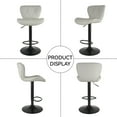 thumbnail image 6 of Bar Stools Set of 2,Adjustable 34.25-42.9" Swivel Faux Leather Barstools, Upholstered Counter Height with Back & Footrest for Bar,Kitchen,Dining Room, 6 of 8