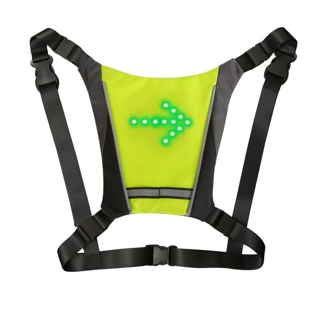 Chaleco de ciclismo Mochila reflectante recargable por USB con luz LED intermitente Control remoto Bolsa de seguridad para deportes al aire libre Equipo para ciclismo Correr Caminar Jogging