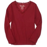 Women's Plus Lace Trim V-Neck Shirt