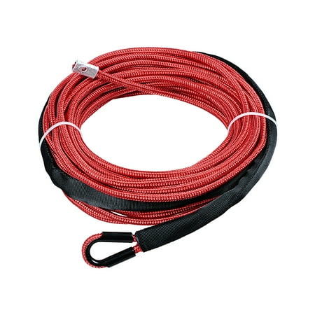 50ft x 1/4" Red Synthetic Winch Rope 7000LBs with Rock Heat Guard for Jeep ATV UTV KFI Ramsey Pickup Truck