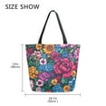 thumbnail image 5 of FORMRS Womens Canvas Tote Bag with Zipper Inner Pocket Shoulder Handbag, Charming Floral Pattern, 5 of 7