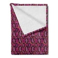 thumbnail image 2 of Snakeskin Print Soft Flannel Fleece Throw Blanket, Fashion Wild Reptile Repetitive Girly Tones, Cozy Plush for Indoor and Outdoor Use, 60" x 80", Magenta Multicolor, by Ambesonne, 2 of 5