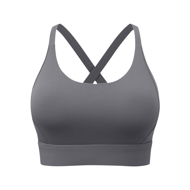 Plebaso Womens Sports Bras Padded Seamless Yoga Bras Stretch Full Coverage Everyday Workout Running Bras