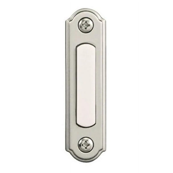 Heath Zenith Satin Nickel Silver Metal Wired Pushbutton Doorbell