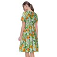 thumbnail image 2 of Bixox Robe d'Été à Manches Courtes pour Femmes Robe Ample Longueur Genou avec Poches-Tangerine, 2 of 7