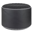 thumbnail image 1 of Gouchee Home Dotcom Modo Tap Pouf en simili cuir noir – Pouf rond en polystyrène, accessoire durable et léger pour salon, chambre à coucher ou bureau, fabriqué au Canada, 1 of 6