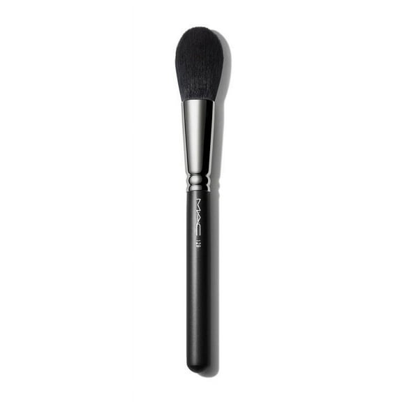 MAC 129 Powder Blush Brush Natural Hair Rounded Face Bronzer Blending Brush NEW
