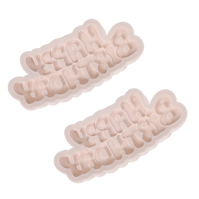 KONTONTY 2Pcs Candy Fondant Mold Grey Easy Demoulding for Home Users Birthday Celebration