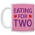 thumbnail image 2 of ThisWear Mom To Be Gift New Mom Eating for Two Expecting Pregnancy Gag 11 ounce Coffee Mug Pink, 2 of 4