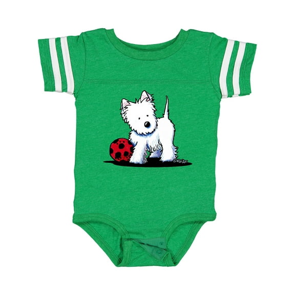 Inktastic Westie with Ball Boys or Girls Baby Bodysuit