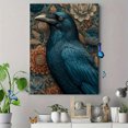 thumbnail image 4 of Floral Raven Canvas Wall Art, Gothic Watercolor Crow, Moody Botanical Nature Decor, 4 of 8