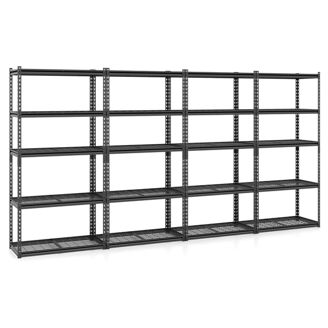Gymax 4PCS 5-Tier Metal Shelving Unit w/ Adjustable Wire Racks 2000 lbs Capacity