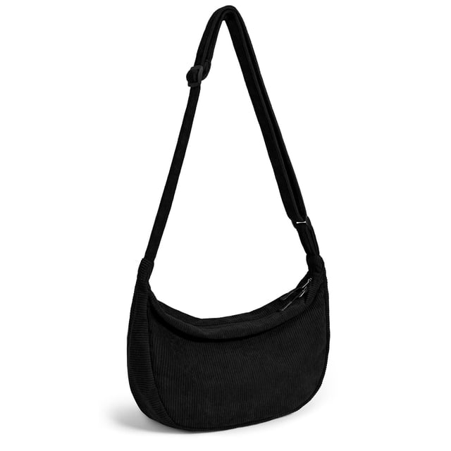 Bandolera Iioscre, unisex, ajustable, de pana, con forma de media luna