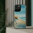thumbnail image 3 of DistinctInk Hybrid (Acrylic / TPU) Clear Slim Fit Case for Apple iPhone 15 PLUS (6.7" Screen) - "Tranquil Serenity: A Watercolour Beach Scene", 3 of 8