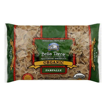 Bella Terra Pasta Farfalle Bow Ties Whole Wheat Organic, 12 OZ (Pack of (The Best Whole Wheat Pasta)