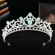 thumbnail image 1 of Zhuge Tiara de boda para novia, diadema de princesa, corona de novia, joyería para el cabello con diamantes de imitación de cristal, decoración para novia, cumpleaños, graduación, boda (verde claro), 1 of 4