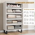 thumbnail image 5 of 5 Dresser for Bedroom,Chest of Drawers Closet Organizers and Storage Clothes,Freestanding Vertical Drawer Dresser with Storage,Wooden Closet Dresser Storage Dresser Chest for Living Room,Hallway, 5 of 8