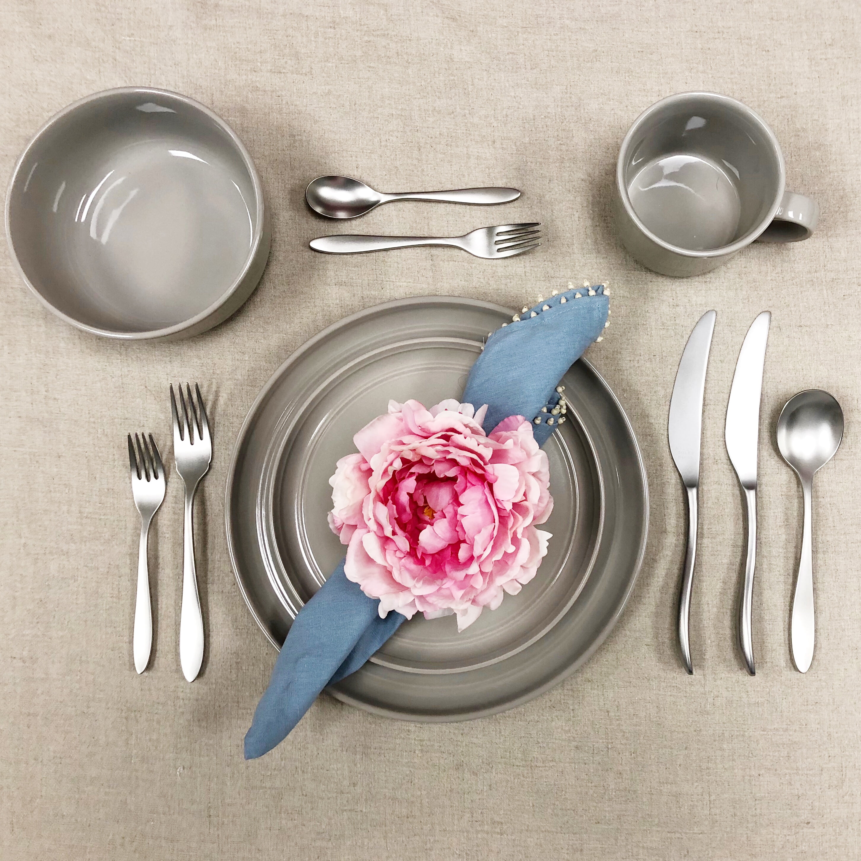 10 Strawberry Street Double Line Catering Pack, Set of 12 Gray Salad Plates 8.25"
