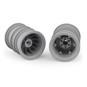J Concepts JCO3388S 2.6 in. Krimson Dually Dual Truck Wheels with Adaptors, Covers - Gray