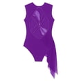 thumbnail image 6 of YEAHDOR Womens Lyrical Modern Dance Leotard Shiny Rhinestones Backless Rhythmic Gymnastics Leotard Purple L, 6 of 7