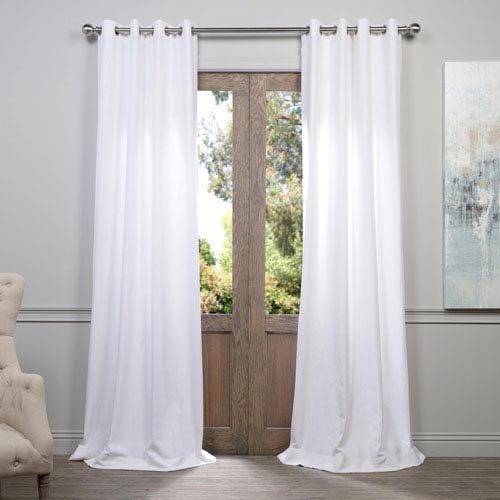 HPD Half Price Drapes FHLCHVET1319196GR Grommet Heavy Faux Linen