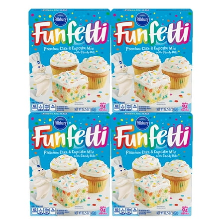 Pillsbury Funfetti Premium Cake & Cupcake Mix, 15.25 oz - Palatize Pack of 4