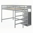 thumbnail image 3 of Gray Full Size Loft Bed with Built-in Storage & Staircase, Maximize Room Space!, 3 of 17