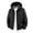 Black, variant on Men Hood Zip Up Utility Jacket, Nylon Spandex Blend Water Resistant Multi Zip Pocket Casual Outdoor Coat