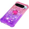 thumbnail image 4 of Gradient Quicksand Case for Google Pixel 9 Pro/Pixel 9 2024 with Ring Kickstand, Bling Sparkle Colorful Liquid Glitter Cover Case for Google Pixel 9 Pro. JB-Pink Purple, 4 of 14