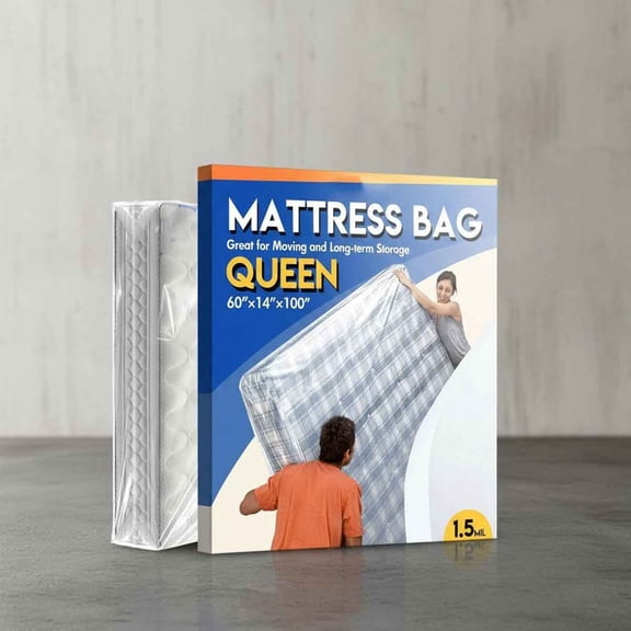 Plastic Mattress Bag for Moving Storage, Waterproof Mattress Cover, Mattress Protector for Moving Supplies