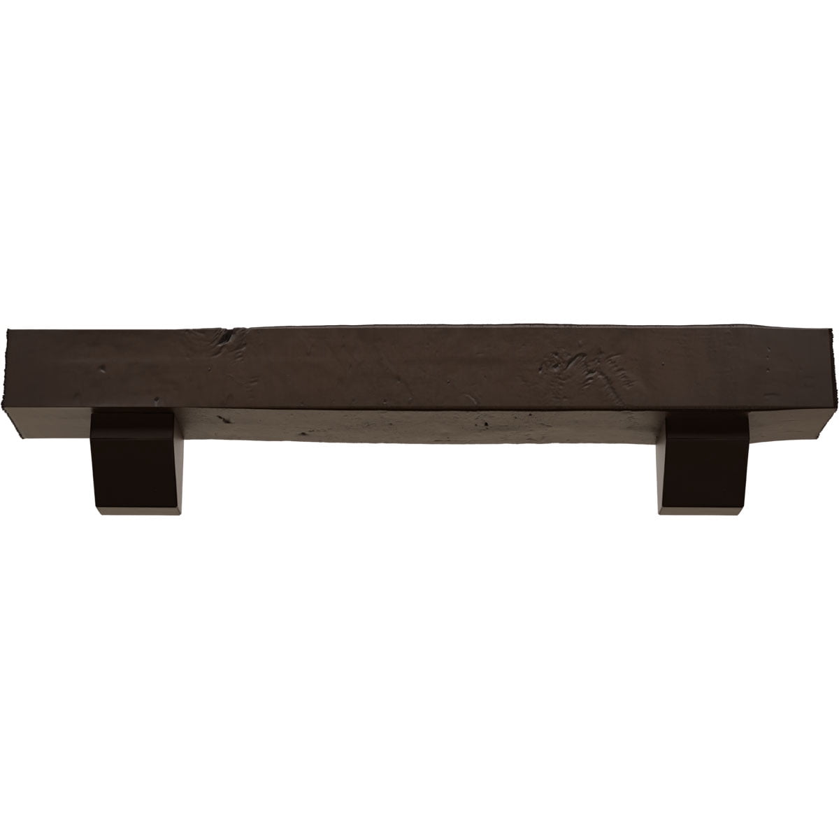 Ekena Millwork 4"H x 8"D x 60"W Knotty Pine Faux Wood Fireplace Mantel Kit with Ashford Corbels, Natural Mahogany