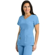 Grey's Anatomy Signature 2130 Women's Mock Wrap Scrub Top Ciel Blue 3XL