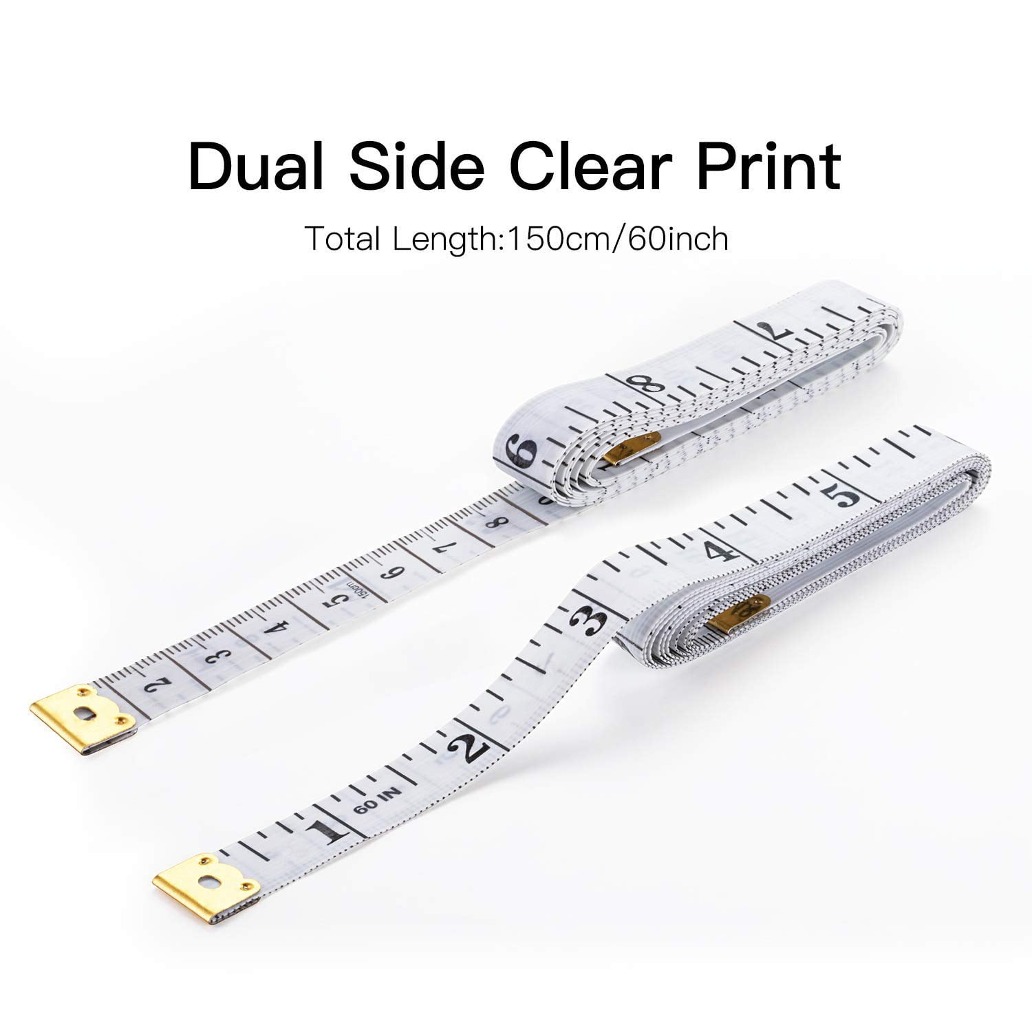 Magik 60''~120''/1.5~3M Double-Scale Tailor Seamstress Cloth Body Ruler  Tape Measure Sewing Heavy Duty Tape (Pack of 1, 60''/150cm, White)