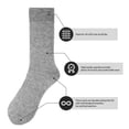 thumbnail image 2 of Feraricci Solid Color Polyester Socks for Men, Casual and Formal Attire Mid Rise Men’s Crew Socks - Gray, 2 of 7