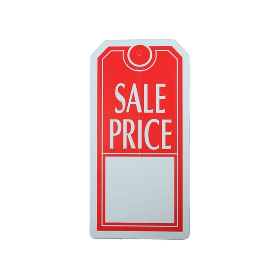 SSWBasics Red/White Sale Tags for Retail - Price and Sales Tags with Slit for Easy Attachment Carton of 1000