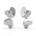 thumbnail image 3 of Matashi 18K White Gold Plated Earrings w Reflecting Double Heart Design and Encrusted w/ Crystals Womens Jewelry Gift, 3 of 7