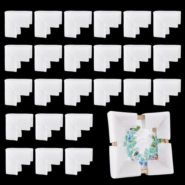 24 protectores de esquinas de espuma, protectores de bordes, esquinas blancas, protectores de seguridad para esquinas y bordes de muebles.