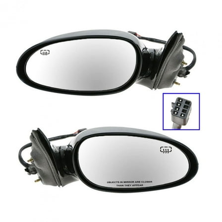 TRQ Power Heated Mirrors Left LH Right RH Pair Set for 97-02 Buick Century Regal MRA09392