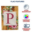 thumbnail image 5 of America Forever Spring Monogram House Flag Letter P 28 x 40 inches Double Sided Vertical Outdoor, Yard, Lawn, Seasonal Decorative Flowers Bees and Butterflies Summer House Flag, 5 of 5
